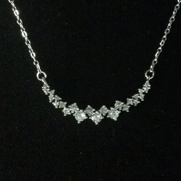 Curved CZ Necklace - Picture 6 of 8
